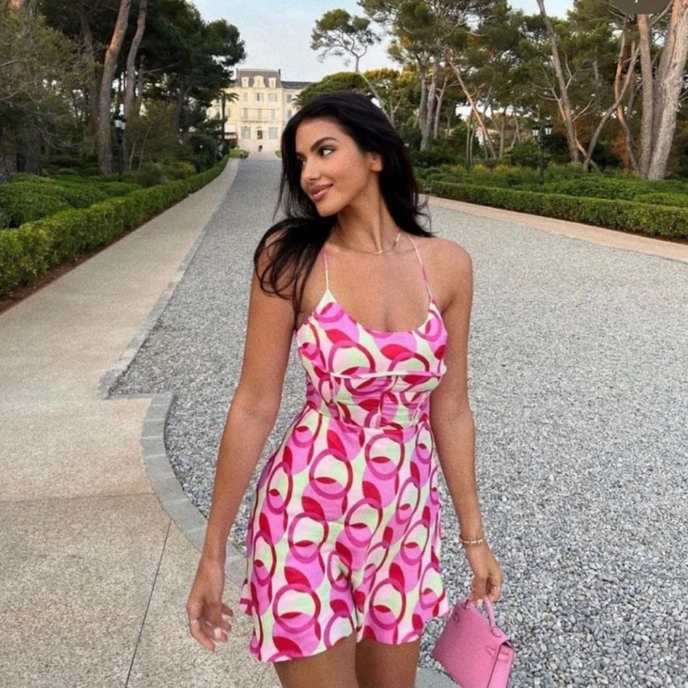 Zara Pink Mini Retro Dress NWT Size Medium